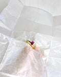 14 karat guld ring med pink lyserød spinel som center sten forlovelsesring gave unika ring fra hilbert københavn