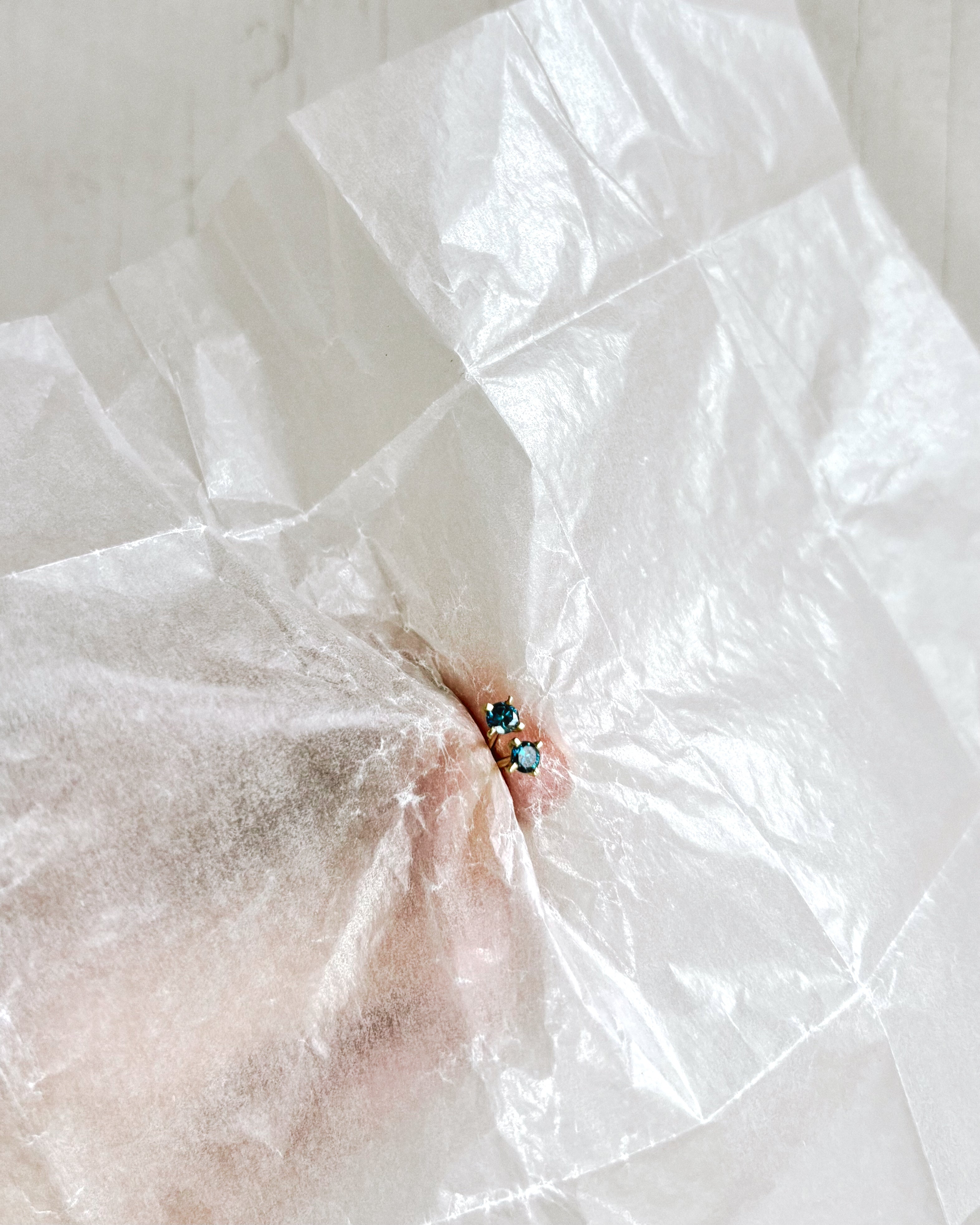 BLUE DIAMOND EAR STUDS