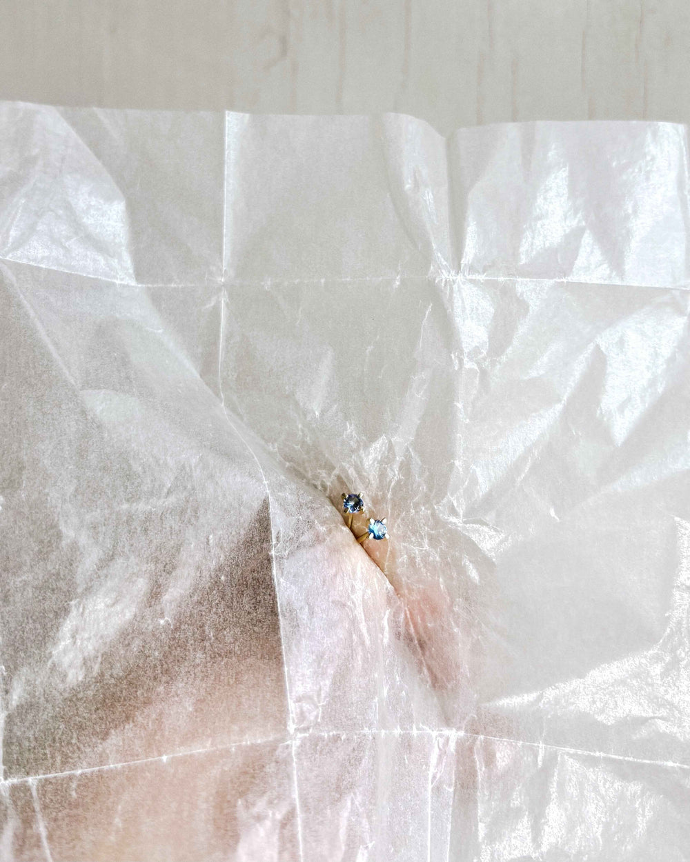 BLUE SAPPHIRE EAR STUDS