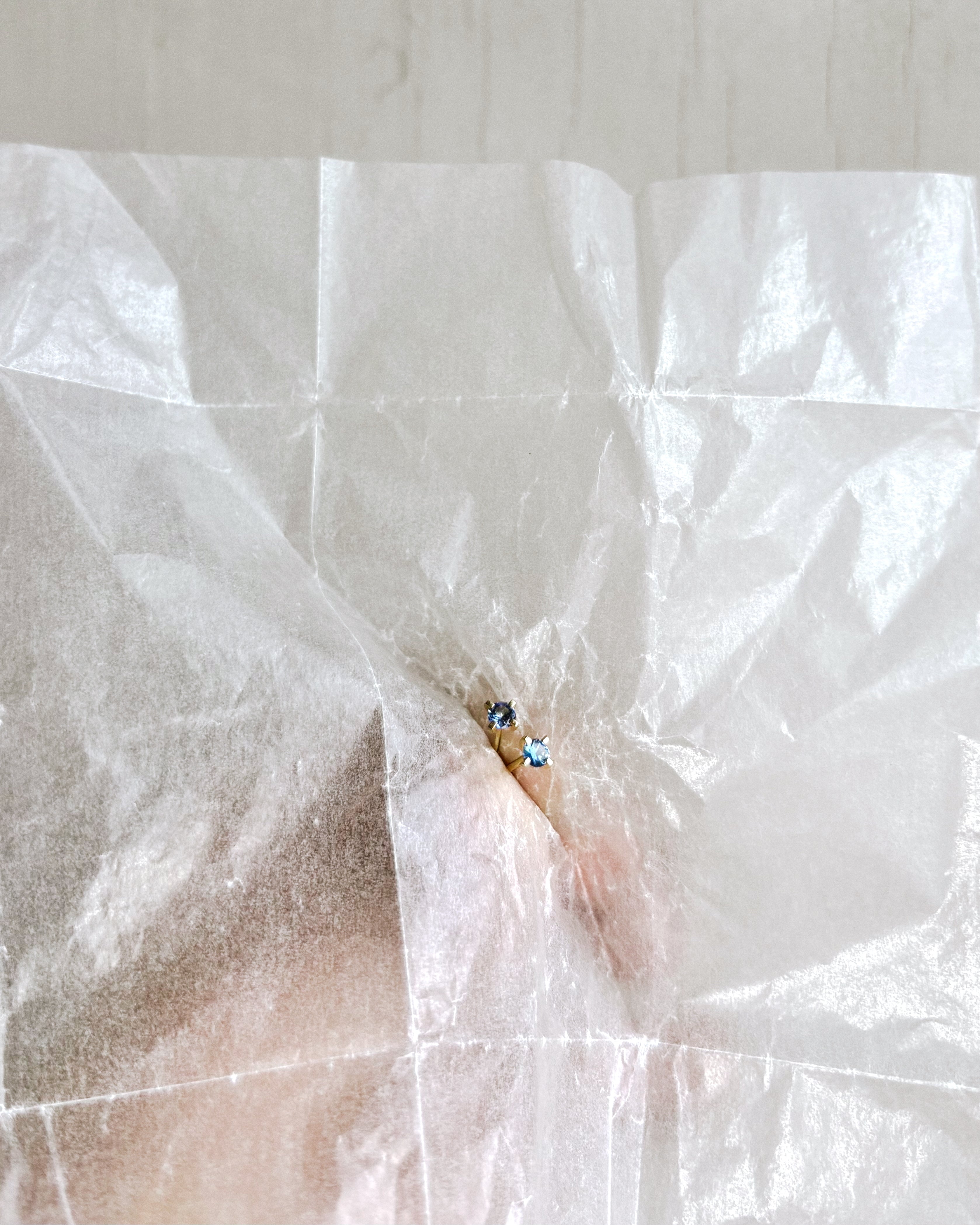 BLUE SAPPHIRE EAR STUDS