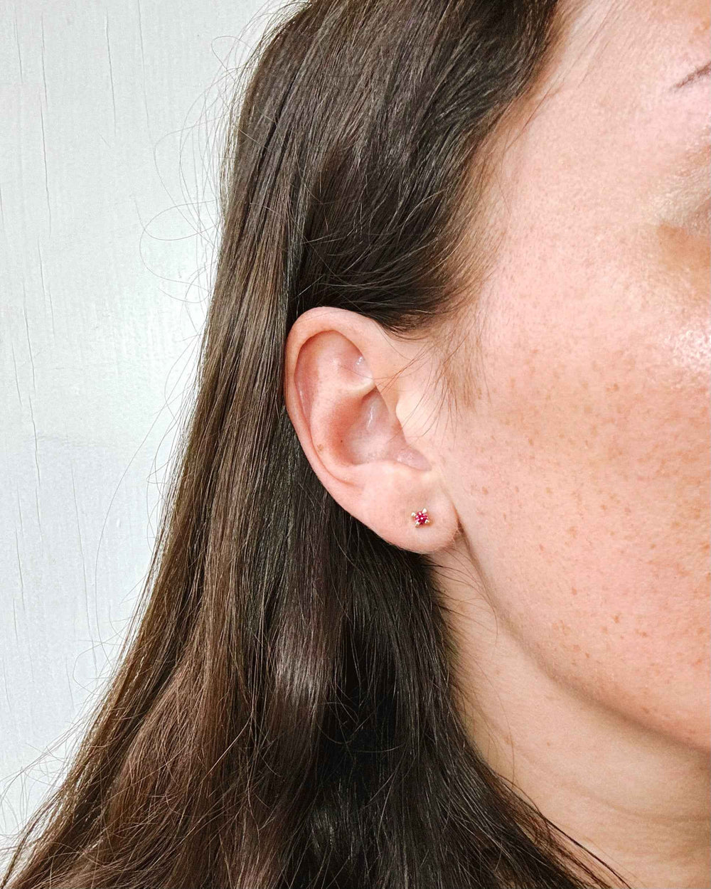 PINK SPINEL EAR STUDS