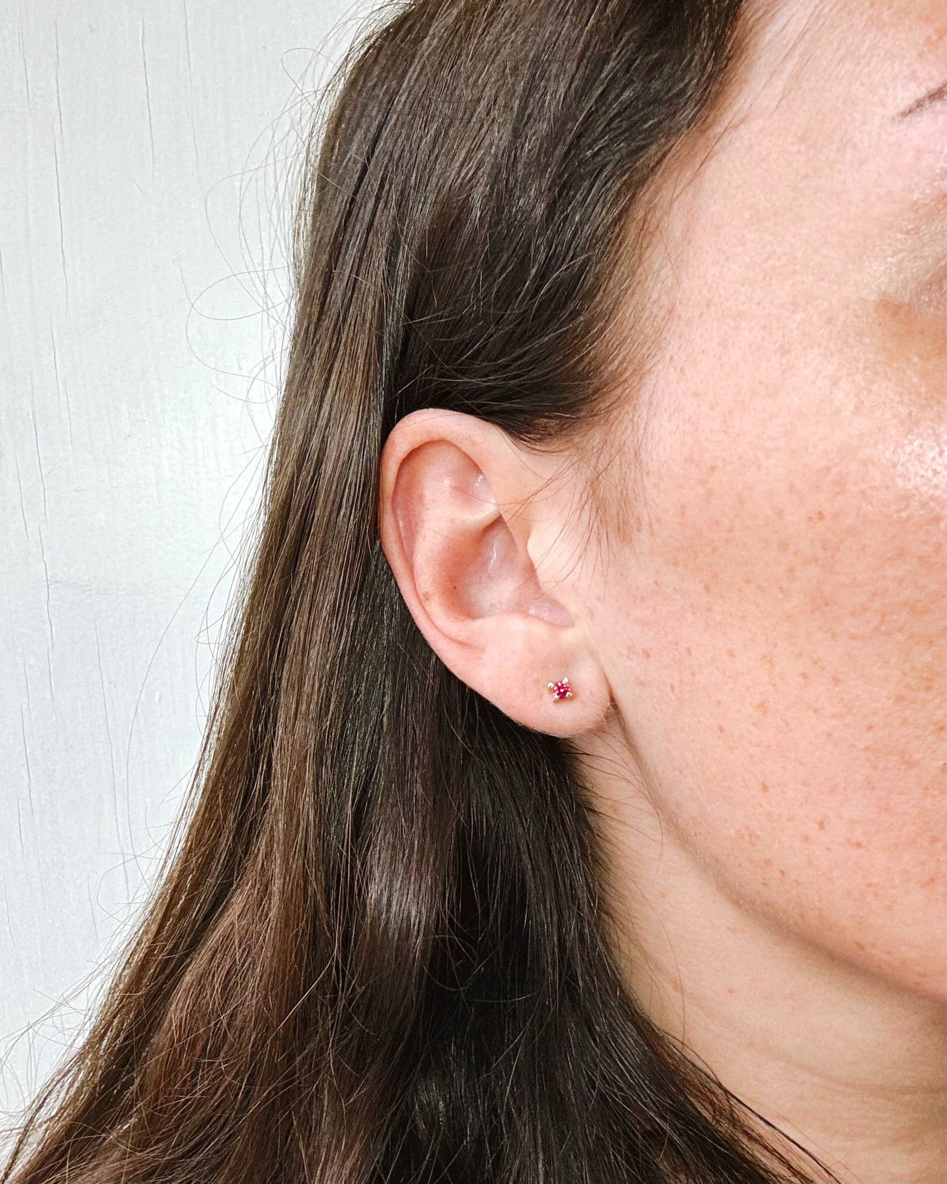 PINK SPINEL EAR STUDS