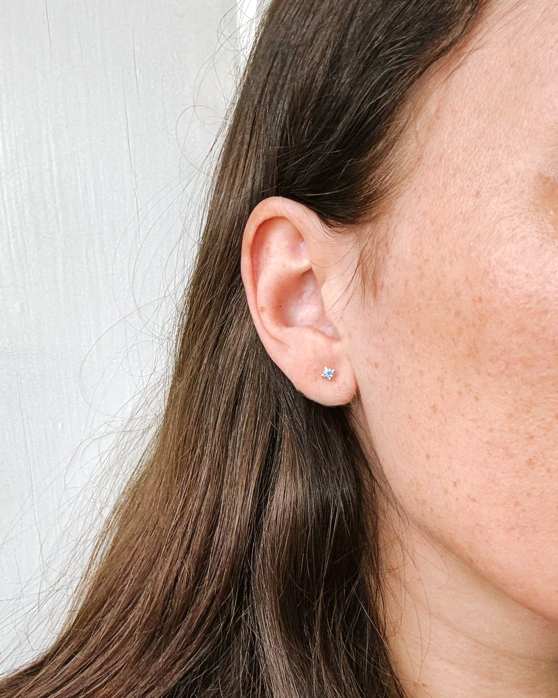 BLUE SAPPHIRE EAR STUDS