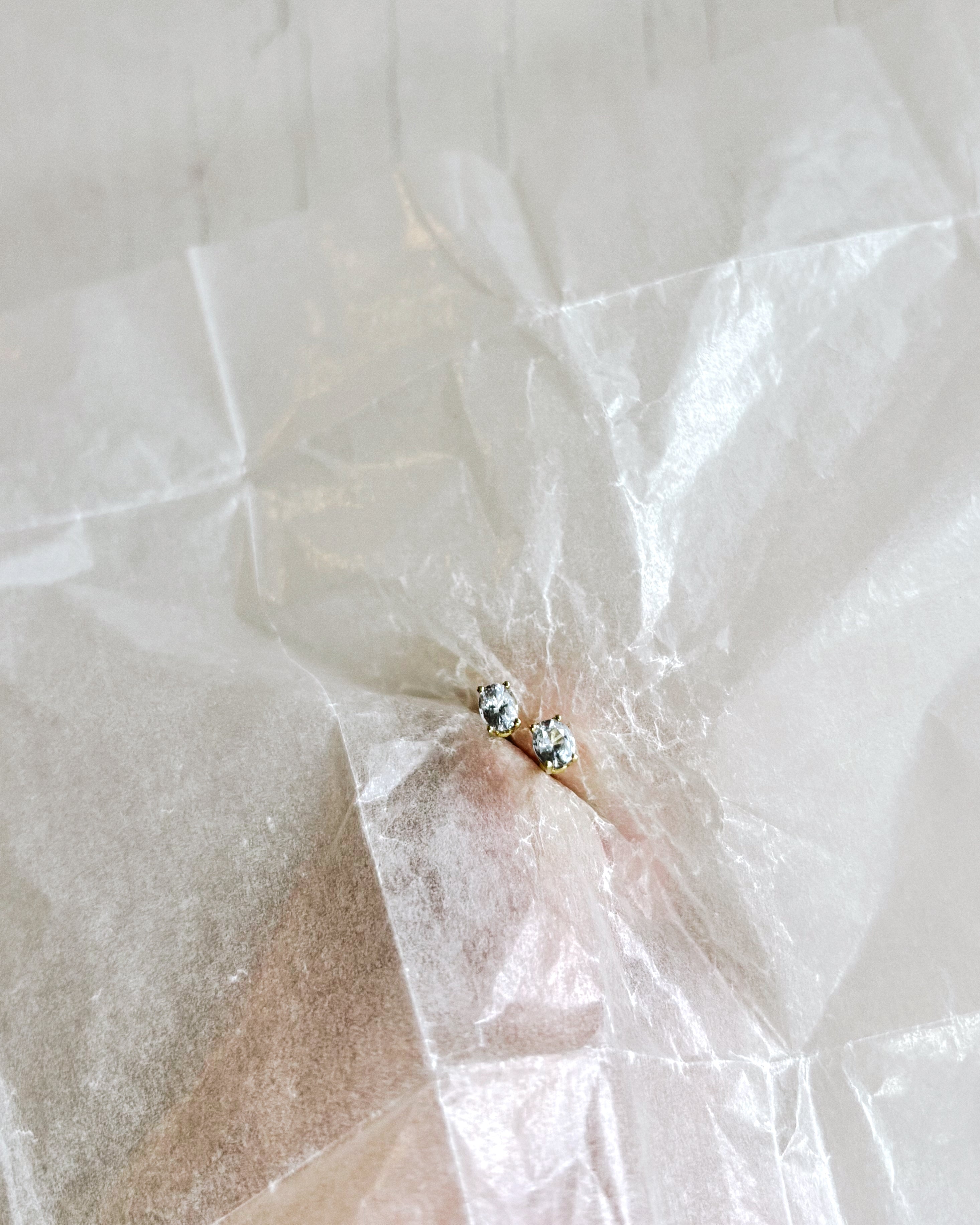 OVAL SAPPHIRE EAR STUDS