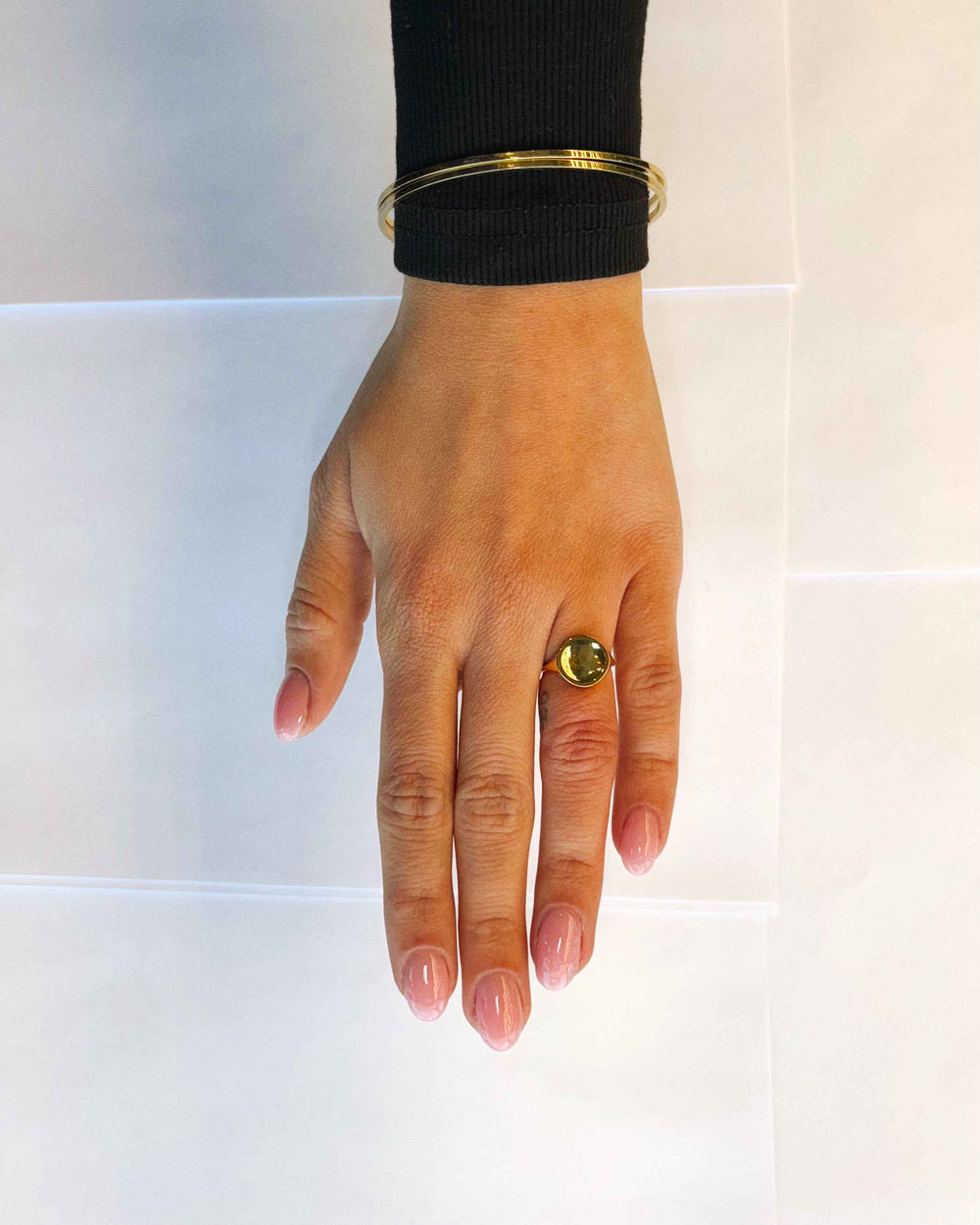 ROUND RING LARGE GOLD PLATED