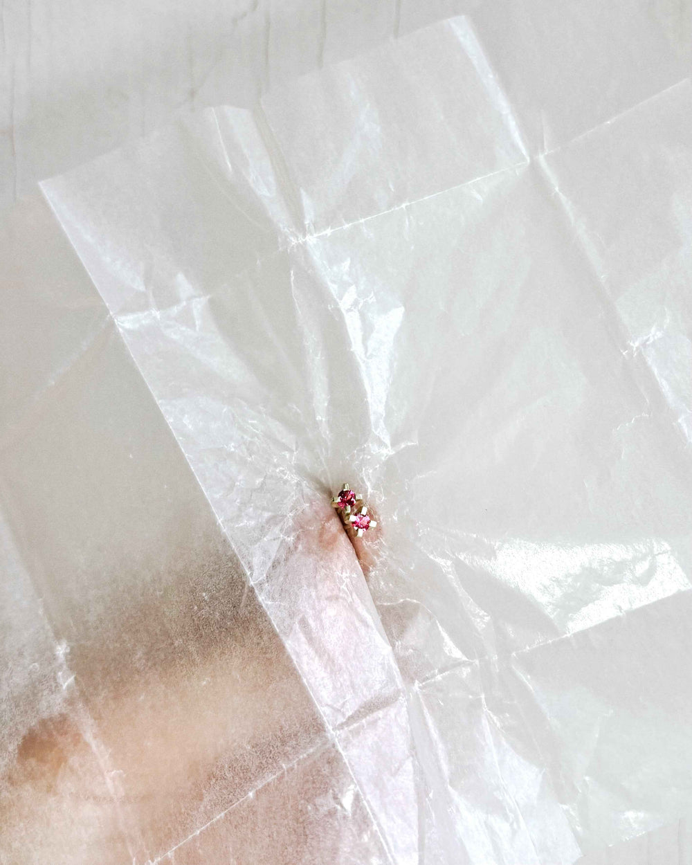 PINK SPINEL EAR STUDS