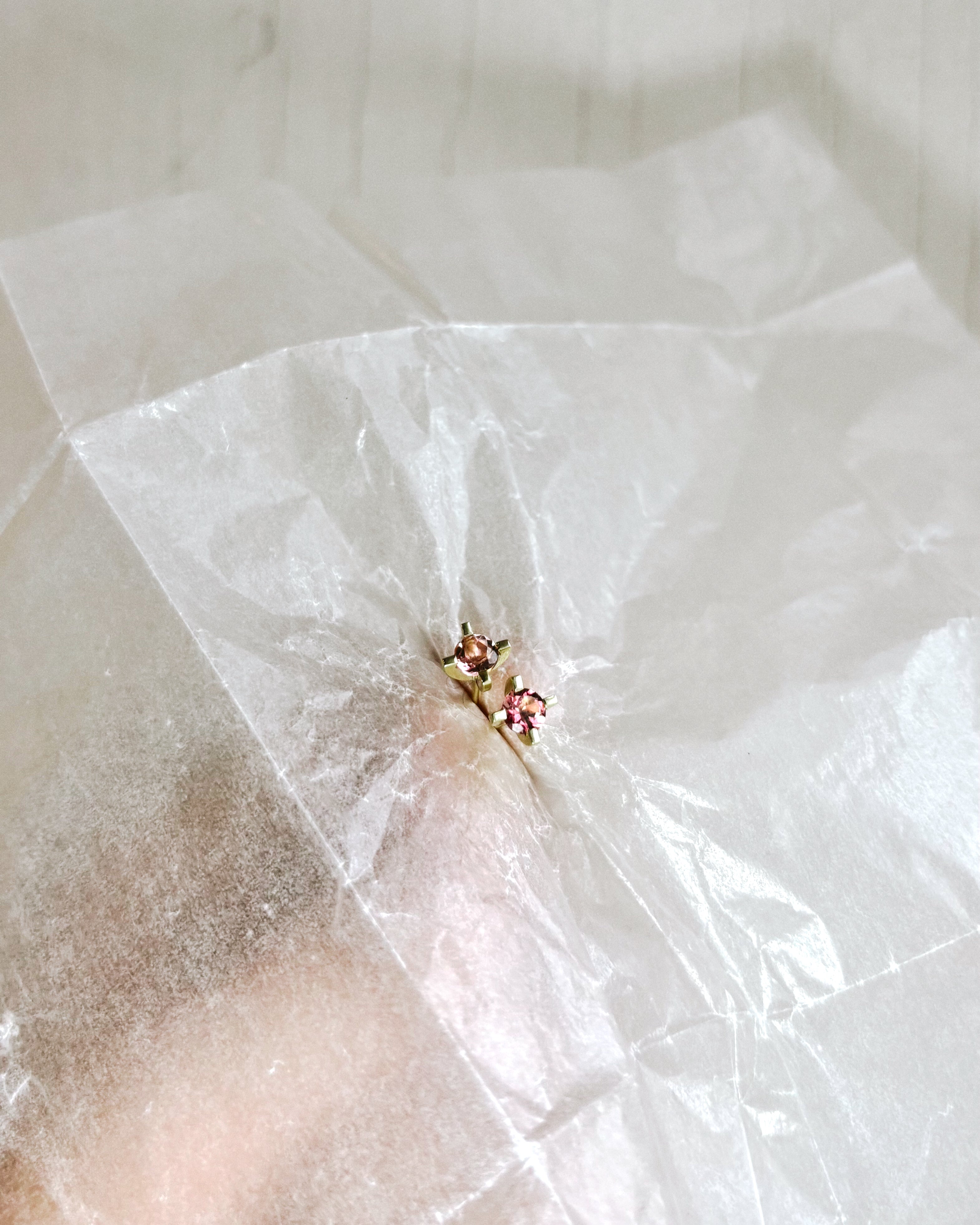 PINK SAPPHIRE EAR STUDS