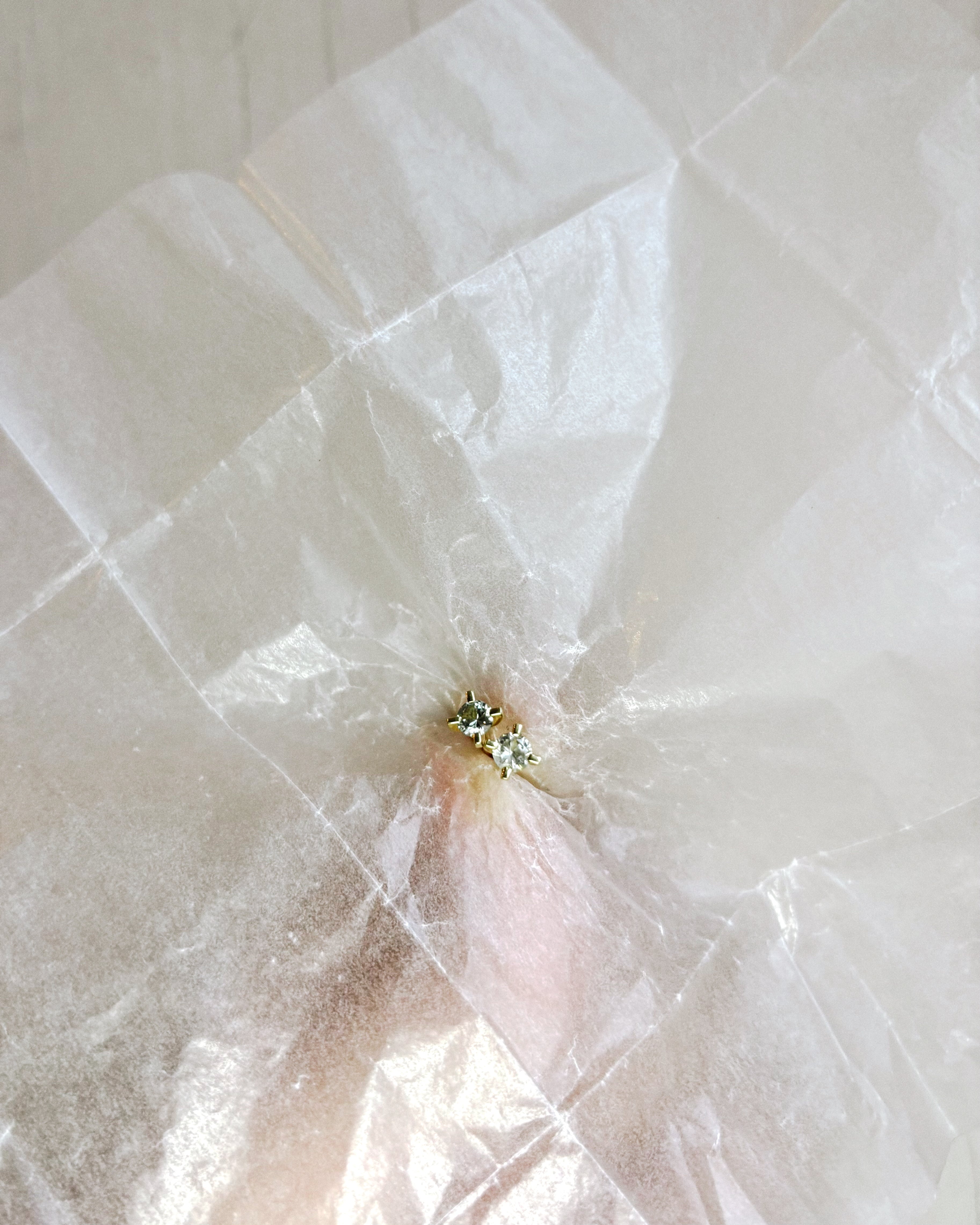 LIGHT BLUE SAPPHIRE EAR STUDS