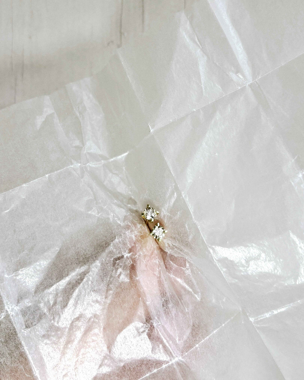CHAMPAGNE DIAMOND EAR STUDS