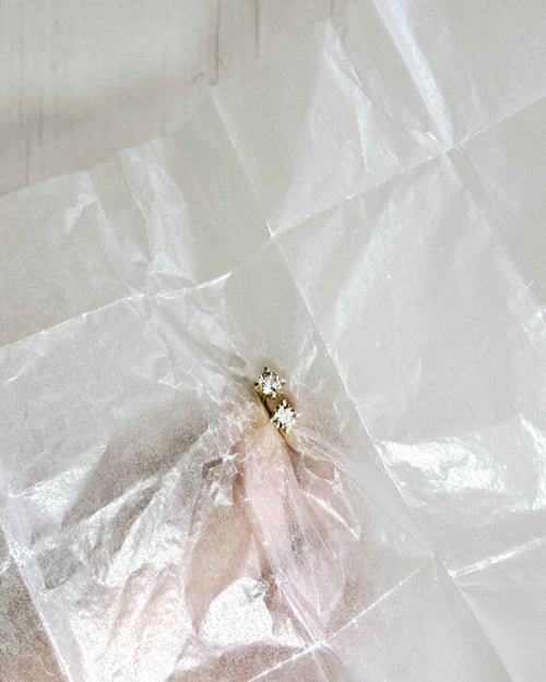 CHAMPAGNE DIAMOND EAR STUDS