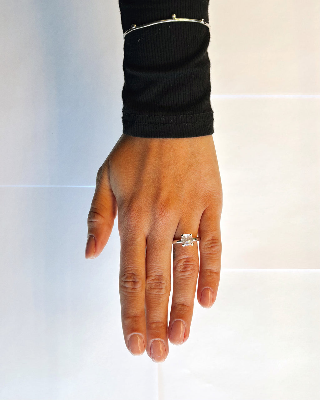 Sølv ring med ædelsten prinsesse ring forlovelse gave pink lyserød sten fra hilbert københavn
