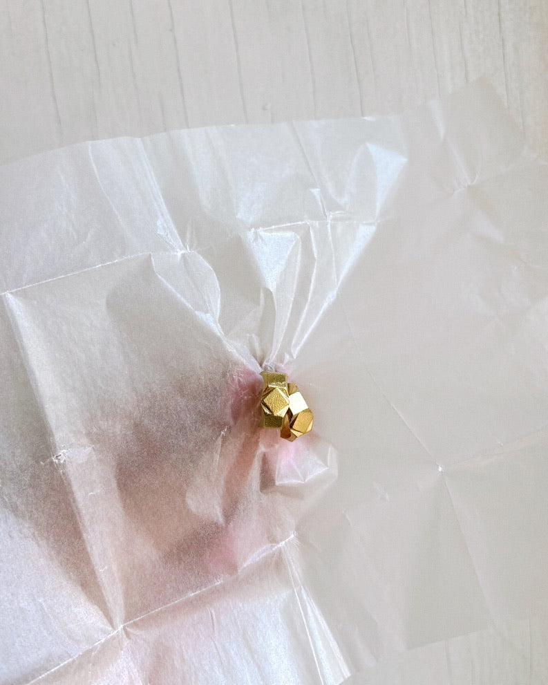 SQUARE CREOLE LARGE GOLD PLATED
